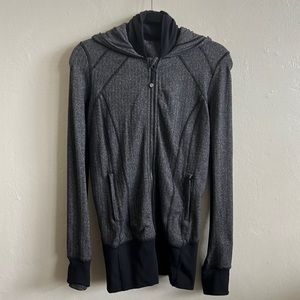Lululemon Herringbone Coal Black Gray Zip